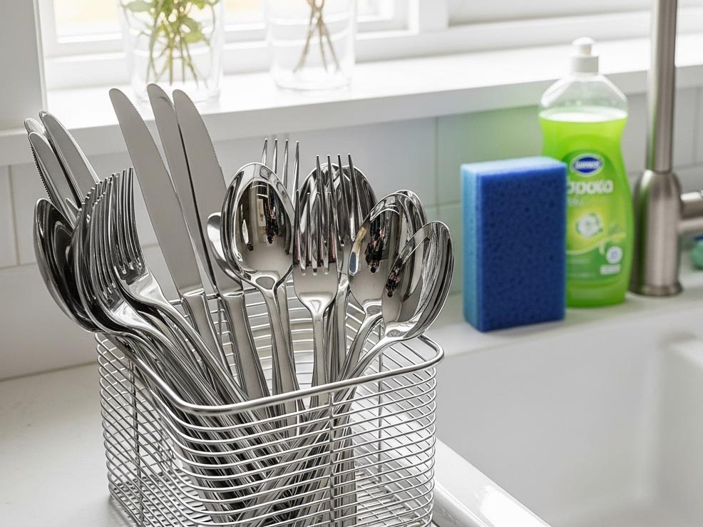 How to clean stainless steel flatware?