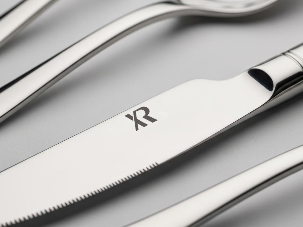 What are the techniques for printing logos on flatware?