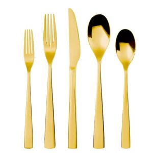 A011-G Mirror Polished Golden 18/8 Stainless Steel Flatware Set