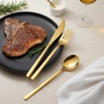 Gold wedding flatware set