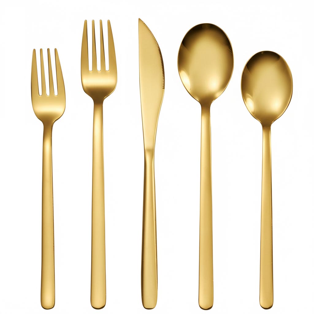 Korean-style gold mirror finish stainless steel cutlery