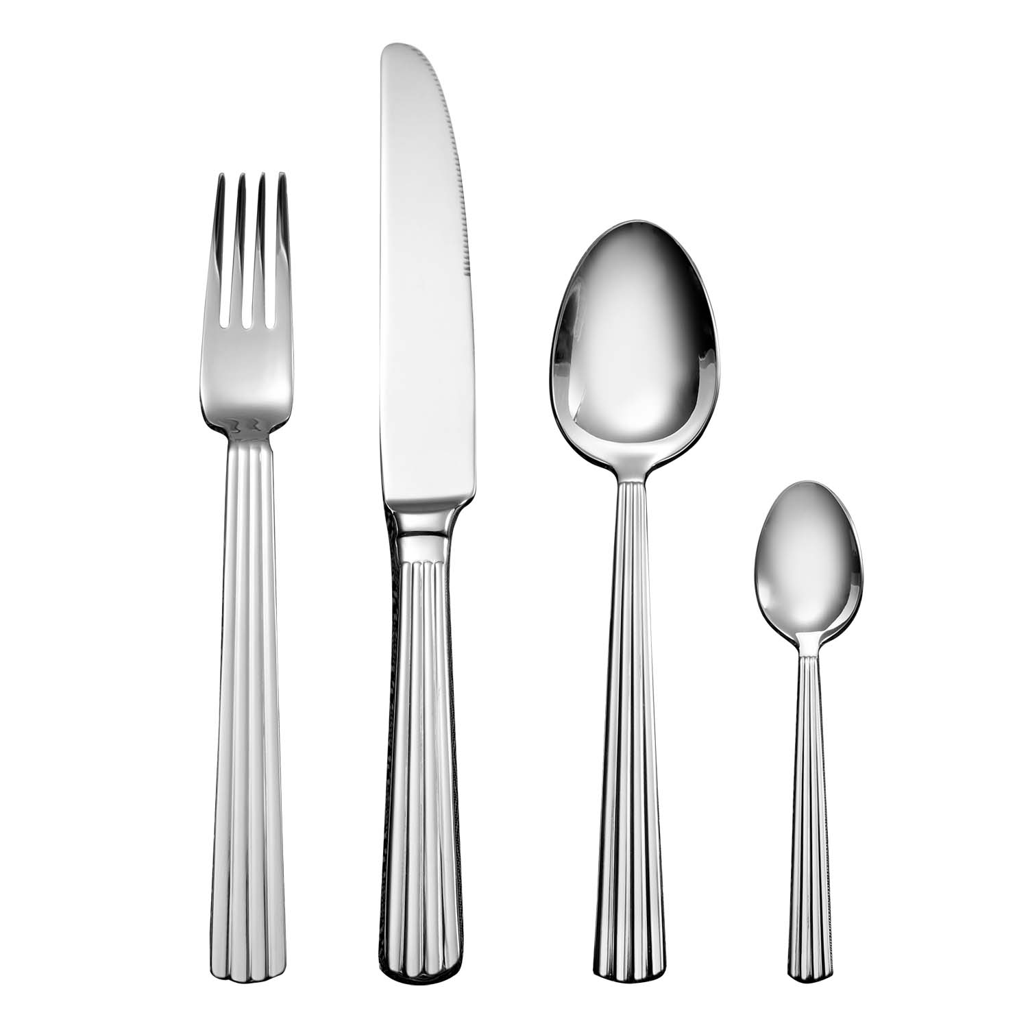 Stripe Handle Design Stainless Steel Knife Fork Spoon