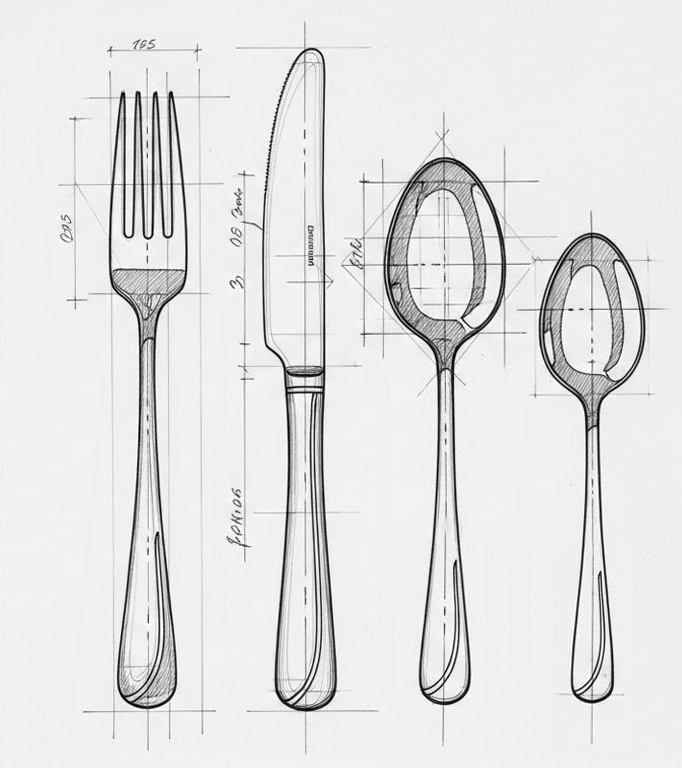 flatware drawings