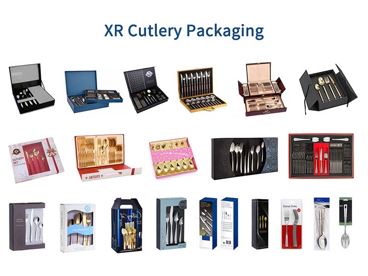 Various packaging options for cutlery sets