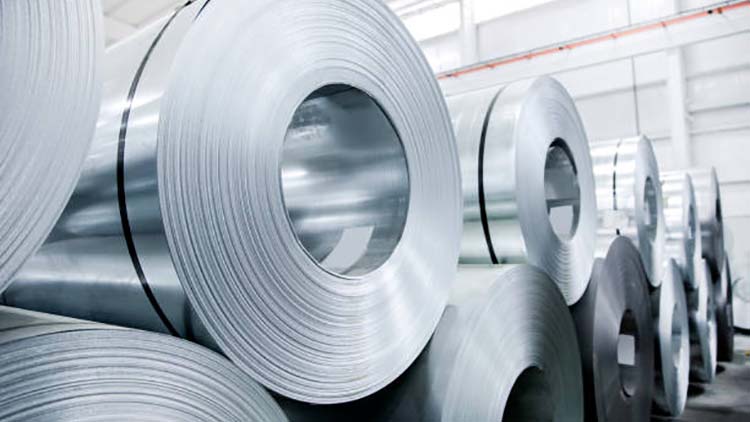 A close-up of different stainless steel grades with labels 304, 430, 201