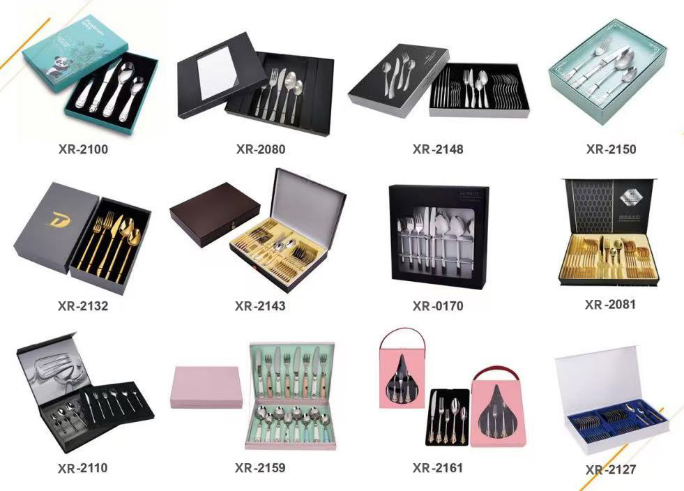 A sturdy, FBA-compliant shipping box with proper labeling, containing a well-protected inner cutlery box