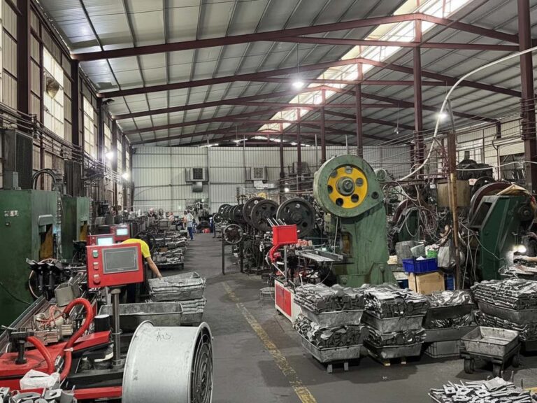 Production floor of a stainless steel flatware factory in operation