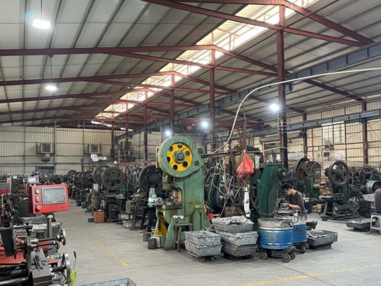 Automated production lines in a flatware manufacturing workshop