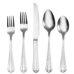 Silver plated flatware set including fork and knife, durable restaurant cutlery set for hospitality and food service