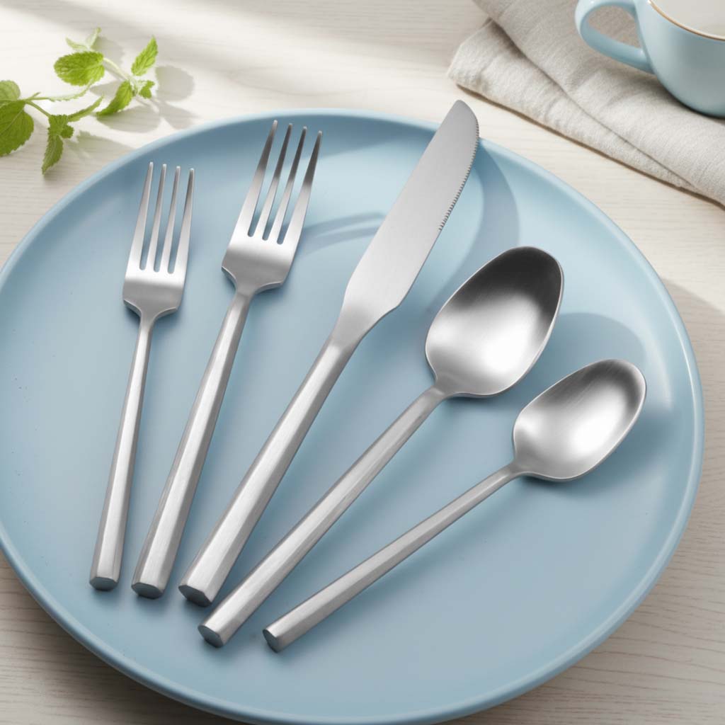Premium stainless steel silver flatware with heavy weight design