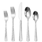 Hammered spoon fork knife cutlery set for bulk B2B supply