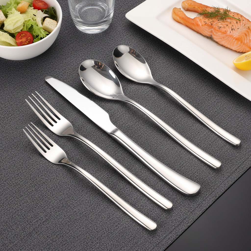 Stainless steel fork knife spoon set produced by China cutlery factory