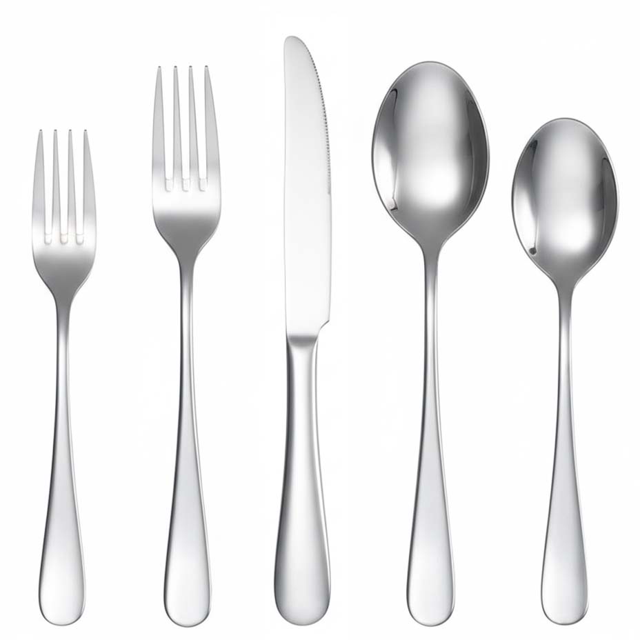 Thick handle stainless steel silverware set for bulk B2B supply