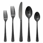 Modern black stainless steel flatware set spoon fork knife for bulk supply