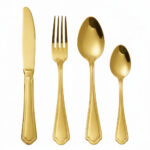 Gold knife and fork cutlery set for bulk B2B supply