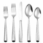 304 stainless steel hammered silverware set for bulk B2B supply