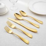 OEM colored gold spoon fork knife set for wholesale buyers