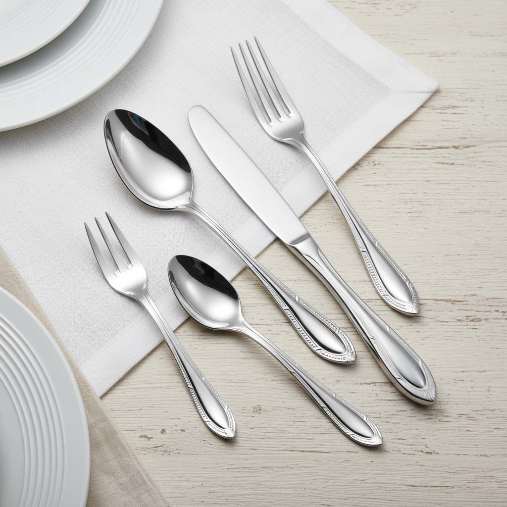 OEM beaded edge silverware set for wholesale and private label programs