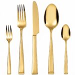 Stainless steel forged gold flatware set
