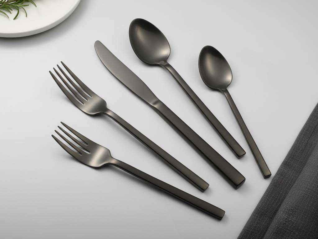 How to matte finish stainless steel flatware?