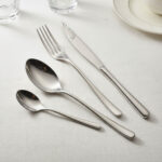 Contemporary spoon fork knife set mirror finish