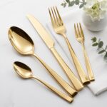 Luxury 18/10 forged gold cutlery set