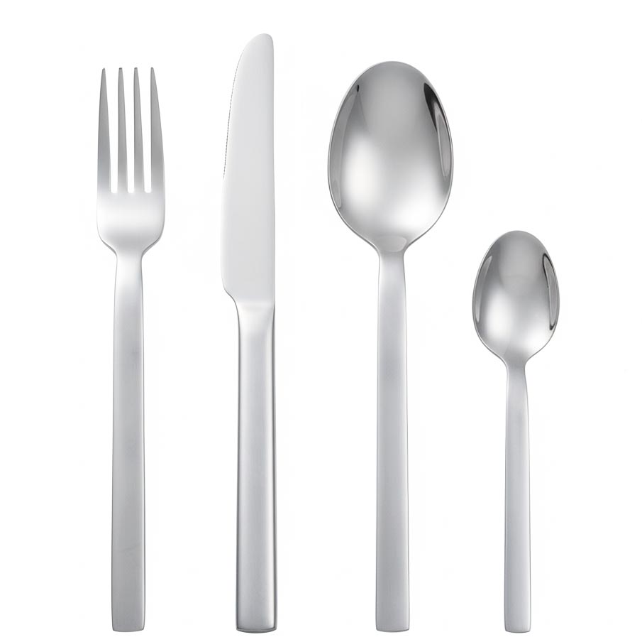 Square handle 18/10 stainless steel flatware set for bulk supply