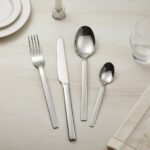 Modern classic square handle 18/10 stainless steel spoon fork knife set