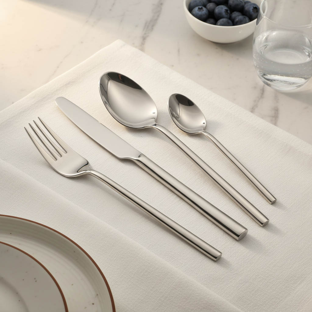 Premium luxury stainless steel fork knife spoon set wholesale