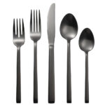 Matte black stainless steel flatware set for wholesale bulk supply