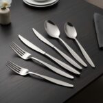 Premium dessert cutlery set with stainless steel knife spoon and fork
