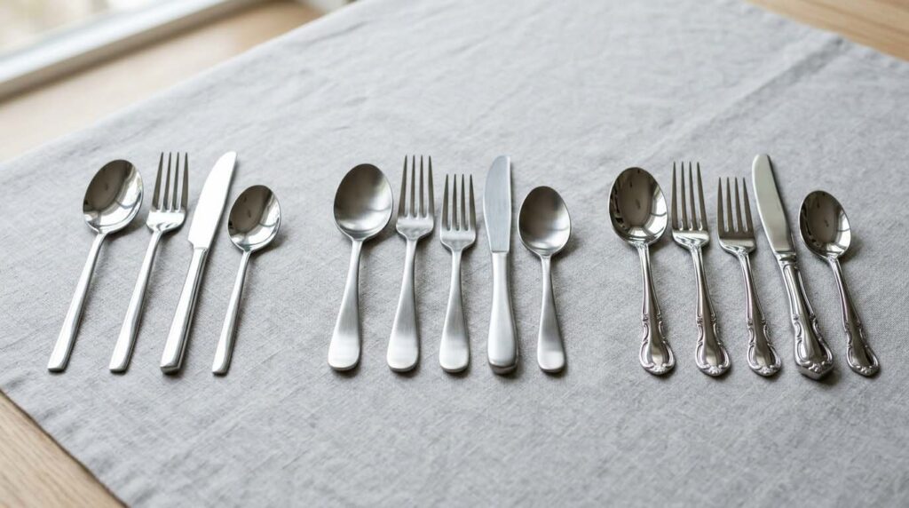 Customer Segmentation for Supermarket Flatware Three different flatware sets representing entry-level, mid-range, and premium quality