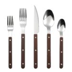 Plastic handle stainless steel fork and spoon set for wholesale