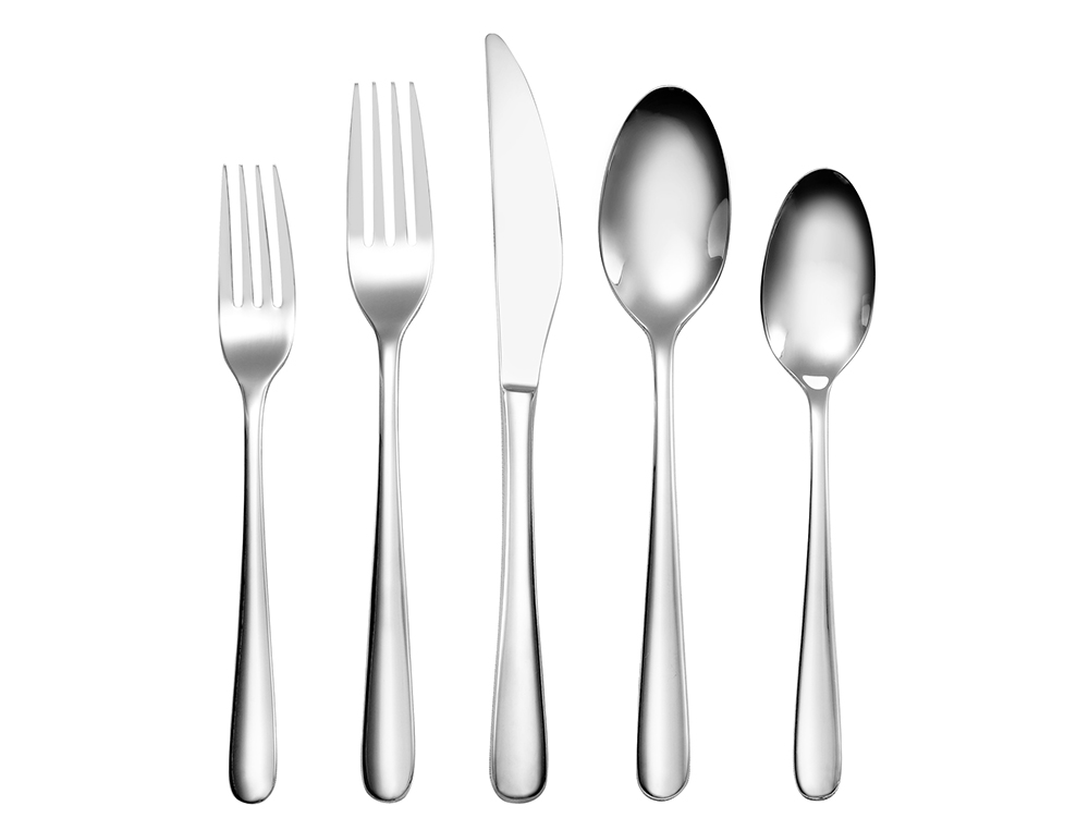 C008 Classic Flatware Collection A neatly arranged set from the C008 Classic Flatware Collection on a dark surface